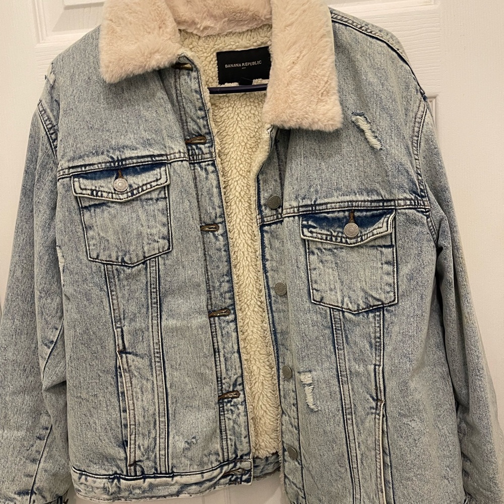 Banana Republic Denim Sherpa Jacket